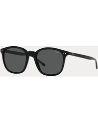 Polo Ralph Lauren Sonnenbrille mit karierten Bügeln - Schwarz