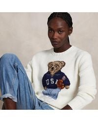 Polo Ralph Lauren - Pull Col Rond Polo Bear En Coton Et Lin - Lyst