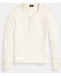 RRL - Waffle-Knit Henley Shirt - Lyst