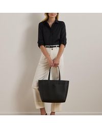 Ralph Lauren - Ralph Lauren Pebbled Leather Large Cameryn Tote Bag - Lyst