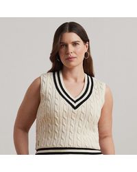 Ralph Lauren - Ralph Lauren Cable-Knit Cotton Cricket Sweater Vest - Lyst