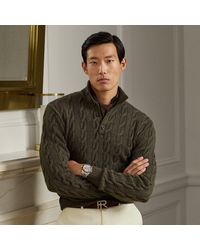 Ralph Lauren - Ralph Lauren Cable-Knit Cashmere Mockneck Sweater - Lyst