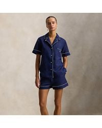 Polo Ralph Lauren - Linen-Cotton Shirt & Shorts Pyjama Set - Lyst
