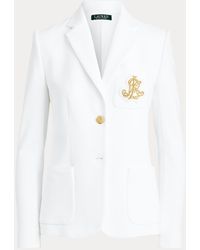 ralph lauren patch jacquard blazer