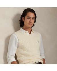 Polo Ralph Lauren - Cable-Knit Cotton Sleeveless Jumper - Lyst