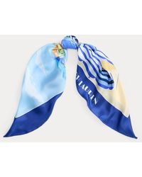 Ralph Lauren - Landscape-Motif Silk Square Scarf - Lyst