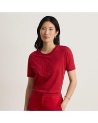 Ralph Lauren - Embroidered-Logo Cotton Jersey T-Shirt - Lyst