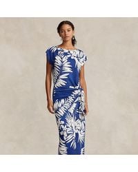 Ralph Lauren - Vestido de lino con estampado floral - Lyst