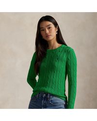 Polo Ralph Lauren - Cable-Knit Cotton Crewneck Sweater - Lyst