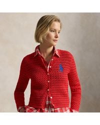 Polo Ralph Lauren - Big Pony Crocheted Cotton Cardigan - Lyst