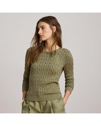 Ralph Lauren - Button-Trim Cable-Knit Jumper - Lyst