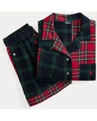 Polo Ralph Lauren - Karierter Flanell-Pyjama Mit Shorts - Lyst
