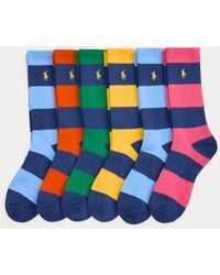 Polo Ralph Lauren - Rugby-Stripe Crew Sock 6-Pack - Lyst