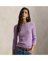 Polo Ralph Lauren - Cable-Knit Cotton Crewneck Sweater - Lyst