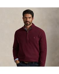 Polo Ralph Lauren - Mesh-Knit Cotton Quarter-Zip Jumper - Lyst