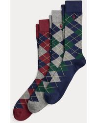 Polo Ralph Lauren - Ralph Lauren Argyle Cotton-Blend Trouser Sock 3-Pack - Lyst