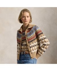 Polo Ralph Lauren - Geo-Motif Wool-Cashmere Cardigan - Lyst