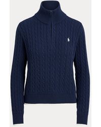 Ralph Lauren - Cable-Knit Quarter-Zip Jumper - Lyst
