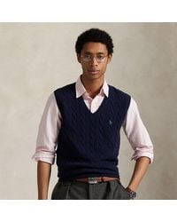 Polo Ralph Lauren - Cable-Knit Cashmere Sleeveless Jumper - Lyst