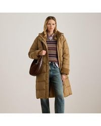Ralph Lauren - Donsjas Met Capuchon En Imitatiebont - Lyst