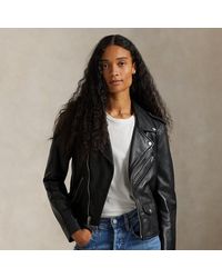 Ralph Lauren - Giacca biker in pelle di pecora - Lyst