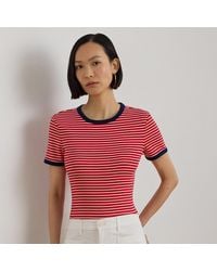 Ralph Lauren - Striped Stretch Cotton T-Shirt - Lyst