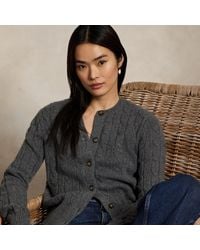 Polo Ralph Lauren - Cable-Knit Cashmere Crewneck Cardigan - Lyst