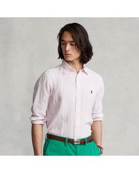 Polo Ralph Lauren - Custom Fit Gestreept Linnen Overhemd - Lyst