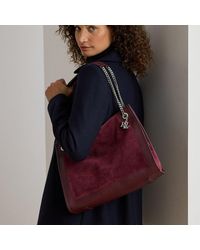 Ralph Lauren - Bradley Grote Suède-Leren Draagtas - Lyst