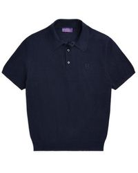 Ralph Lauren Purple Label - Monogram Silk-blend Polo-collar Jumper - Lyst