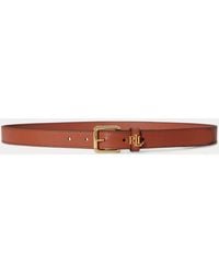 Ralph Lauren - Logo-Keeper Skinny Leather Belt - Lyst