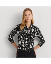 Lauren by Ralph Lauren - Camicia in jersey a fiori Slim-Fit - Lyst