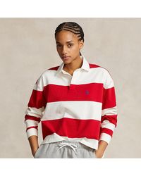Polo Ralph Lauren - Striped Cropped Jersey Rugby Shirt - Lyst