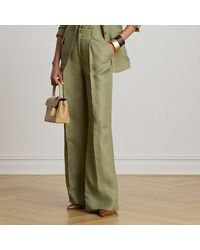 Ralph Lauren - Linen-Blend Twill Wide-Leg Pant - Lyst