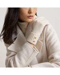 Ralph Lauren - Crest-Button-Trim Knit Gloves - Lyst