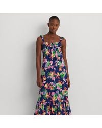Lauren by Ralph Lauren - Ralph Lauren Floral Lawn Flutter-strap Nightgown - Lyst
