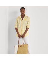 Lauren by Ralph Lauren Petite Oversize Striped Cotton Broadcloth Shirt ...