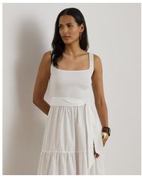 Ralph Lauren Ralph Lauren Belted Faille & Jersey Cocktail Dress in Black |  Lyst