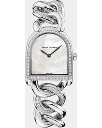 Ralph Lauren - Petite-Link Steel Diamond Stirrup Watch - Lyst