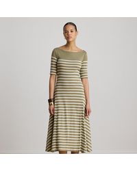 Ralph Lauren - Breton-Stripe Cotton Rib-Knit Midi Dress - Lyst