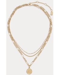 Ralph Lauren - Layered-Tone Logo Pendant Necklace - Lyst