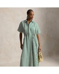 Polo Ralph Lauren - Striped Linen-Cotton Drawcord Shirtdress - Lyst