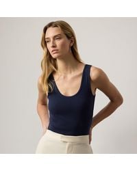 Ralph Lauren - Ellis Rib-Knit Cotton-Blend Tank Top - Lyst