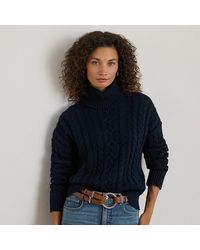 Ralph Lauren - Ralph Lauren Cable-Knit Turtleneck Sweater - Lyst