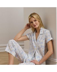 Ralph Lauren - Pigiama in jersey a fiori taglio corto - Lyst