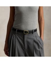 Polo Ralph Lauren - Oval-Buckle Skinny Leather Belt - Lyst