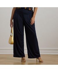Ralph Lauren - Ralph Lauren Pleated Stretch Jersey Wide-Leg Pant - Lyst