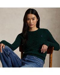 Polo Ralph Lauren - Wol-Kasjmier Kabeltrui Met Ronde Hals - Lyst