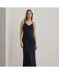 Ralph Lauren - Robe De Soirée Dos Nu À Col Boule Jersey - Lyst