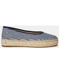 Ralph Lauren - Ralph Lauren Luize Striped Canvas Ballet Espadrille - Lyst